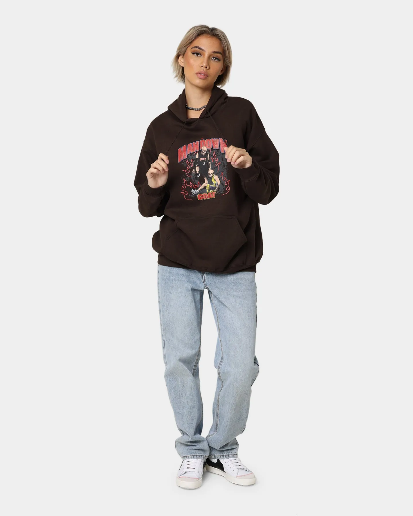 Goat Crew Man Down Hoodie Brown