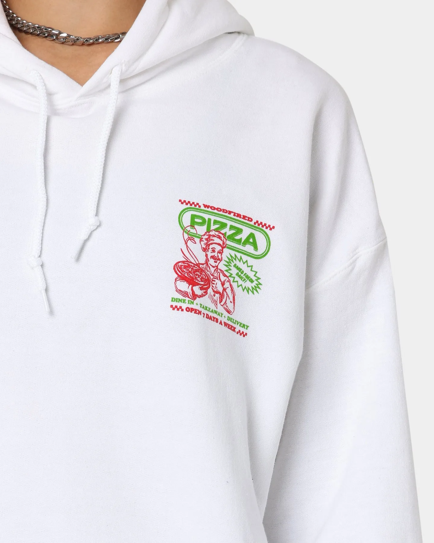 Goat Crew Pizza Shop Hoodie White