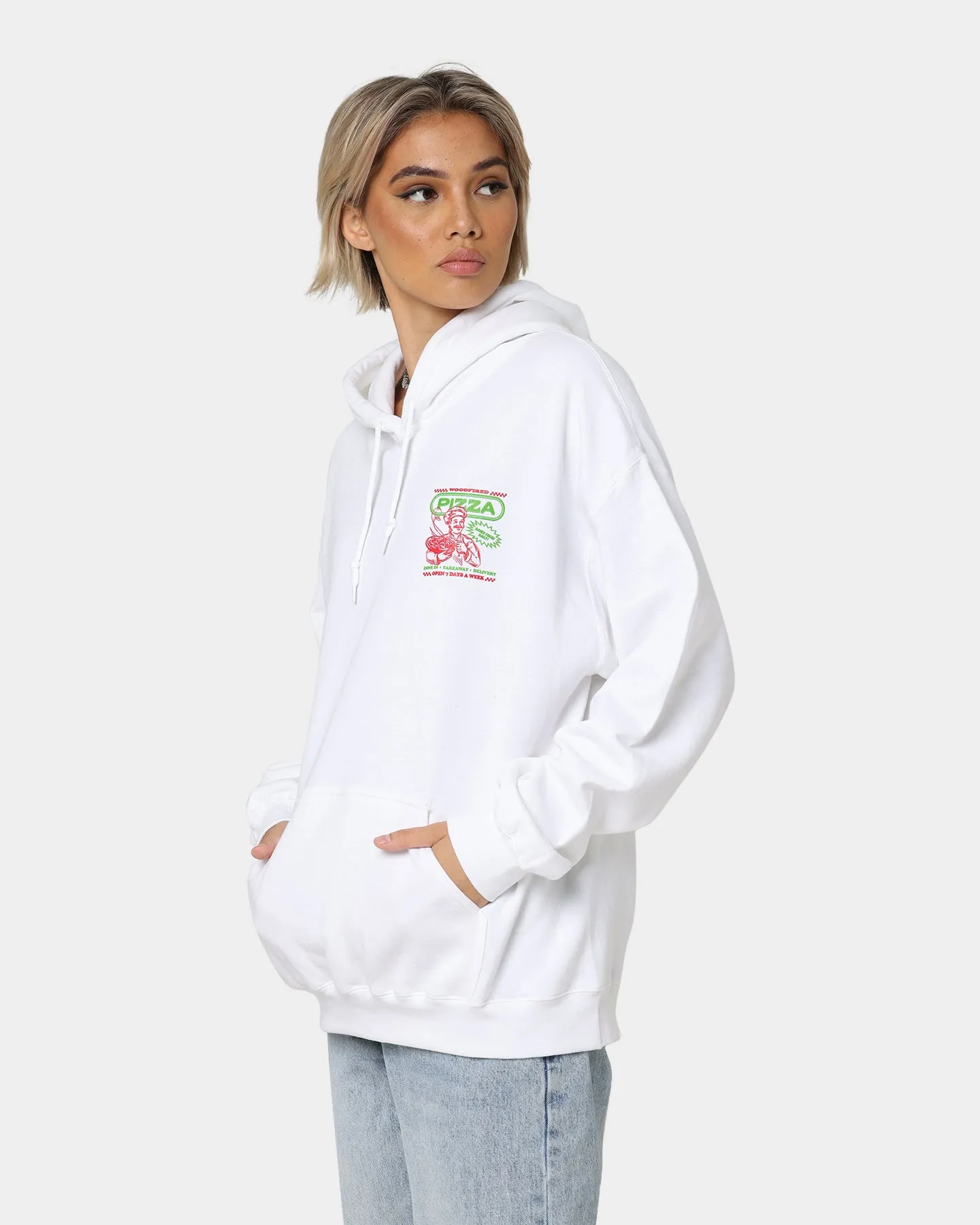 Goat Crew Pizza Shop Hoodie White