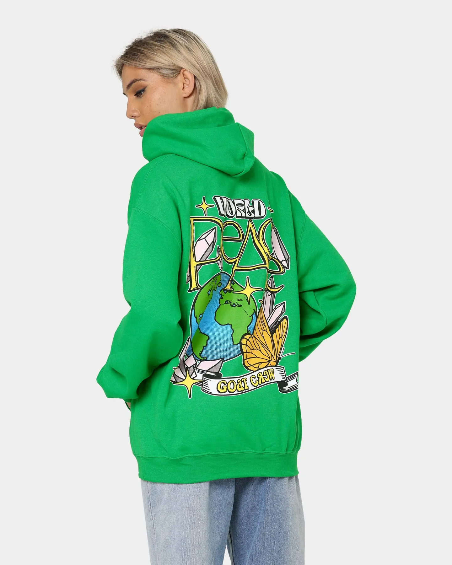 Goat Crew World Peace Hoodie Green