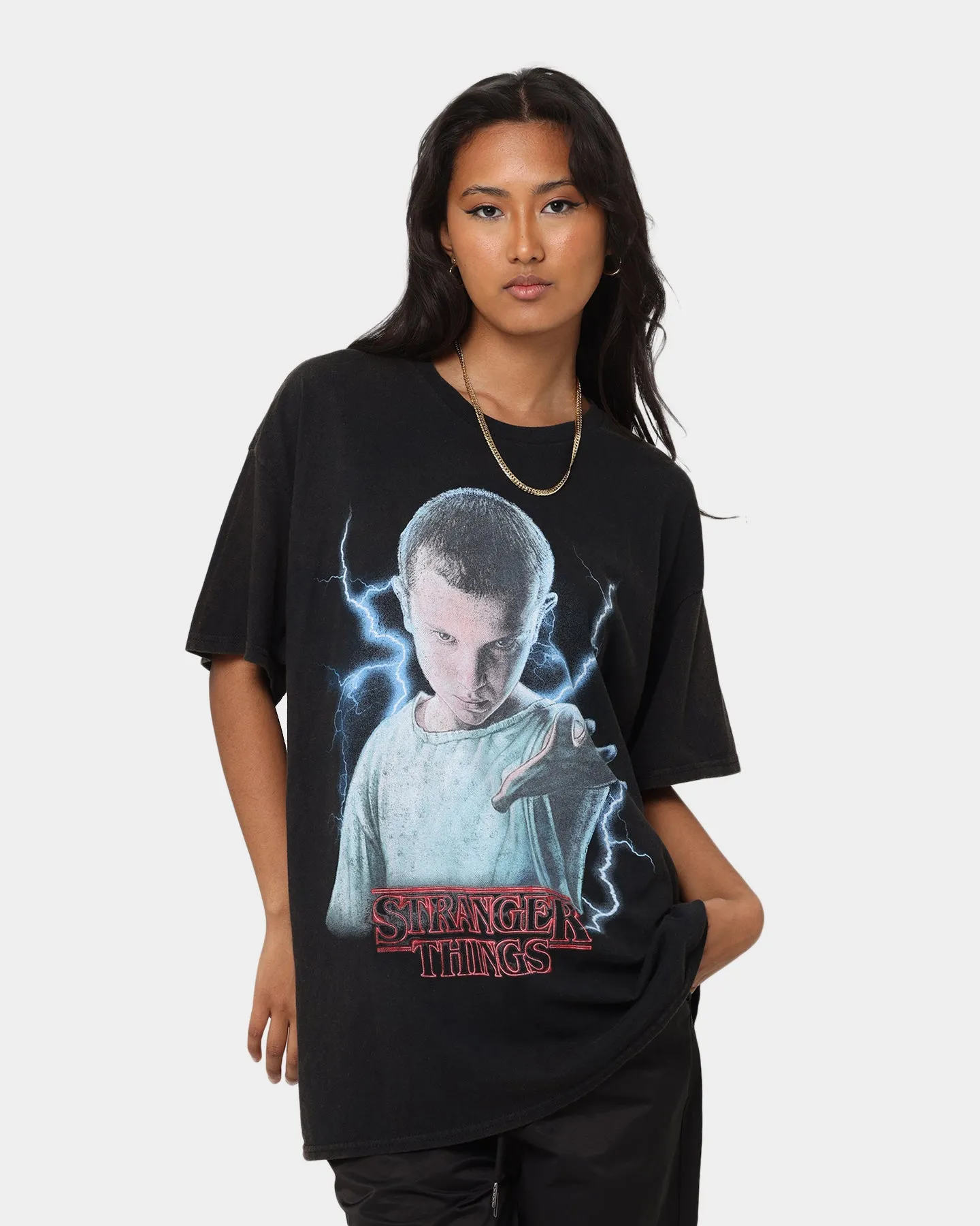 Goat Crew X Stranger Things Eleven Premium Vintage T-Shirt Black Wash