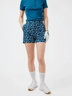 Gwen Printed Golf Short In Moroccan Blue Animal