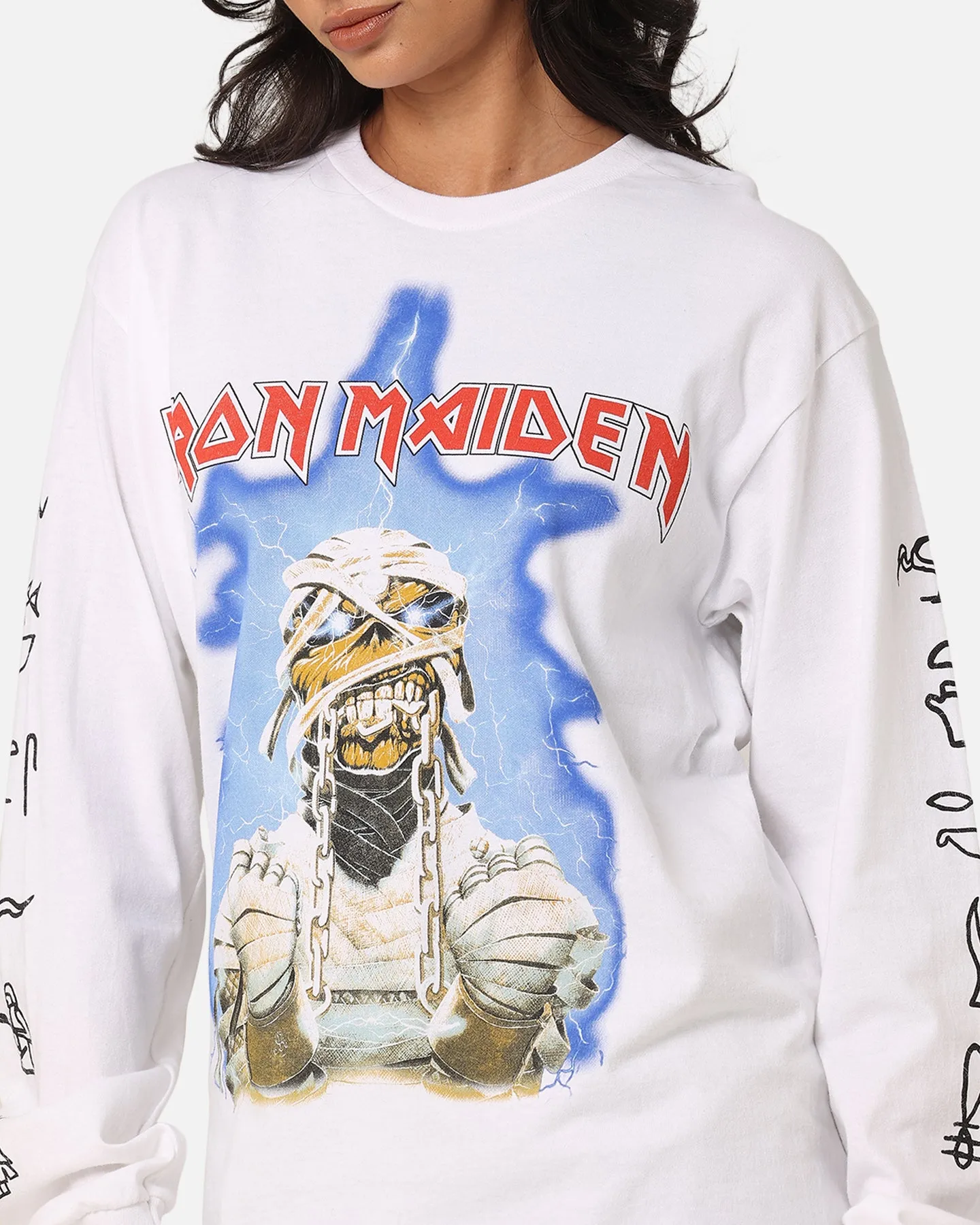 Iron Maiden World Slavery Tour Long Sleeve T-Shirt White