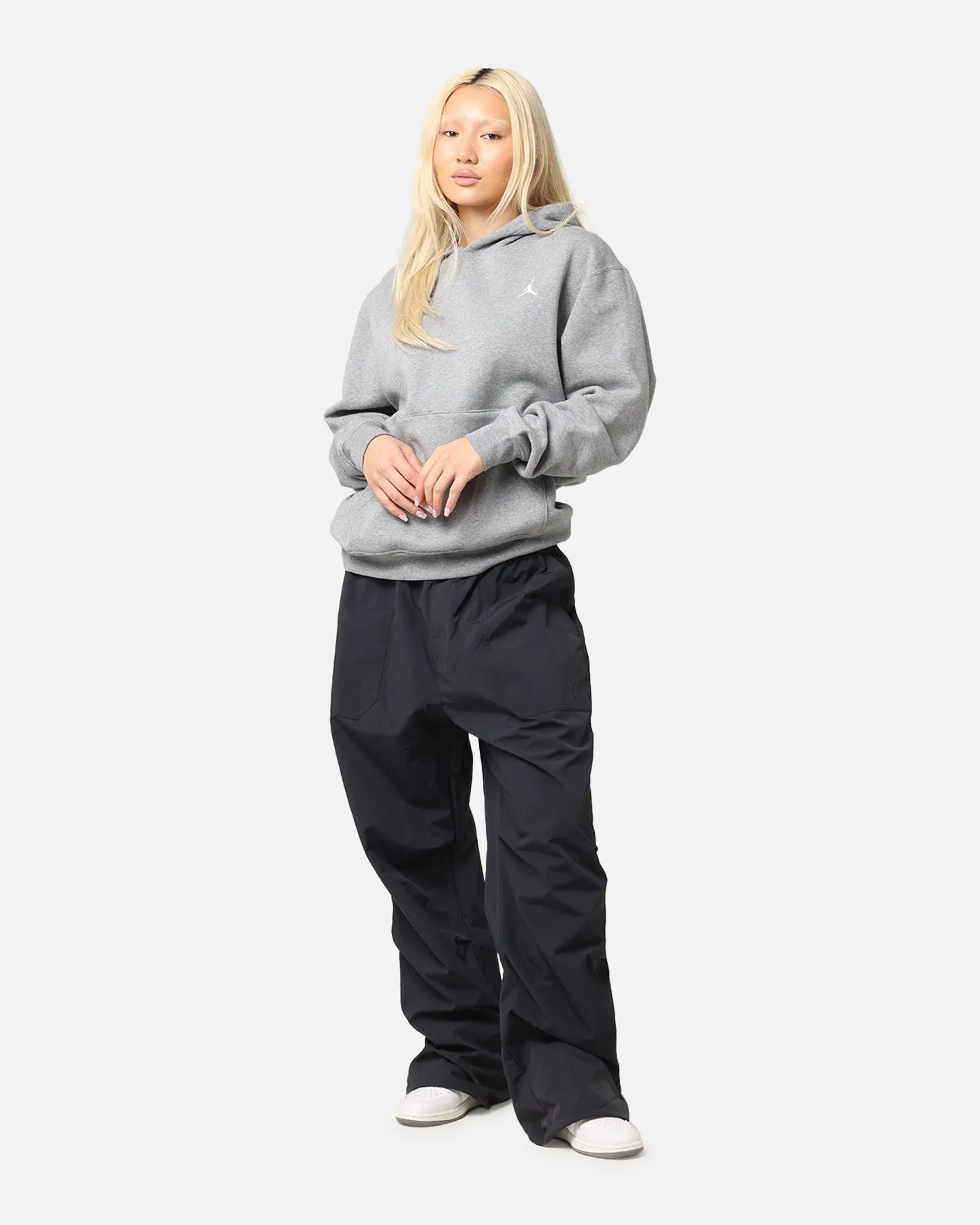 Jordan Brooklyn Fleece Pullover Hoodie Carbon Heather/White
