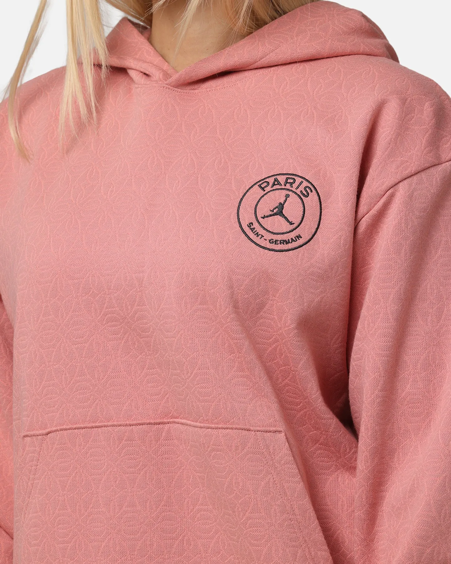 Jordan Paris Saint-Germain Statement Fleece Pullover Hoodie Rust Pink/Pink
