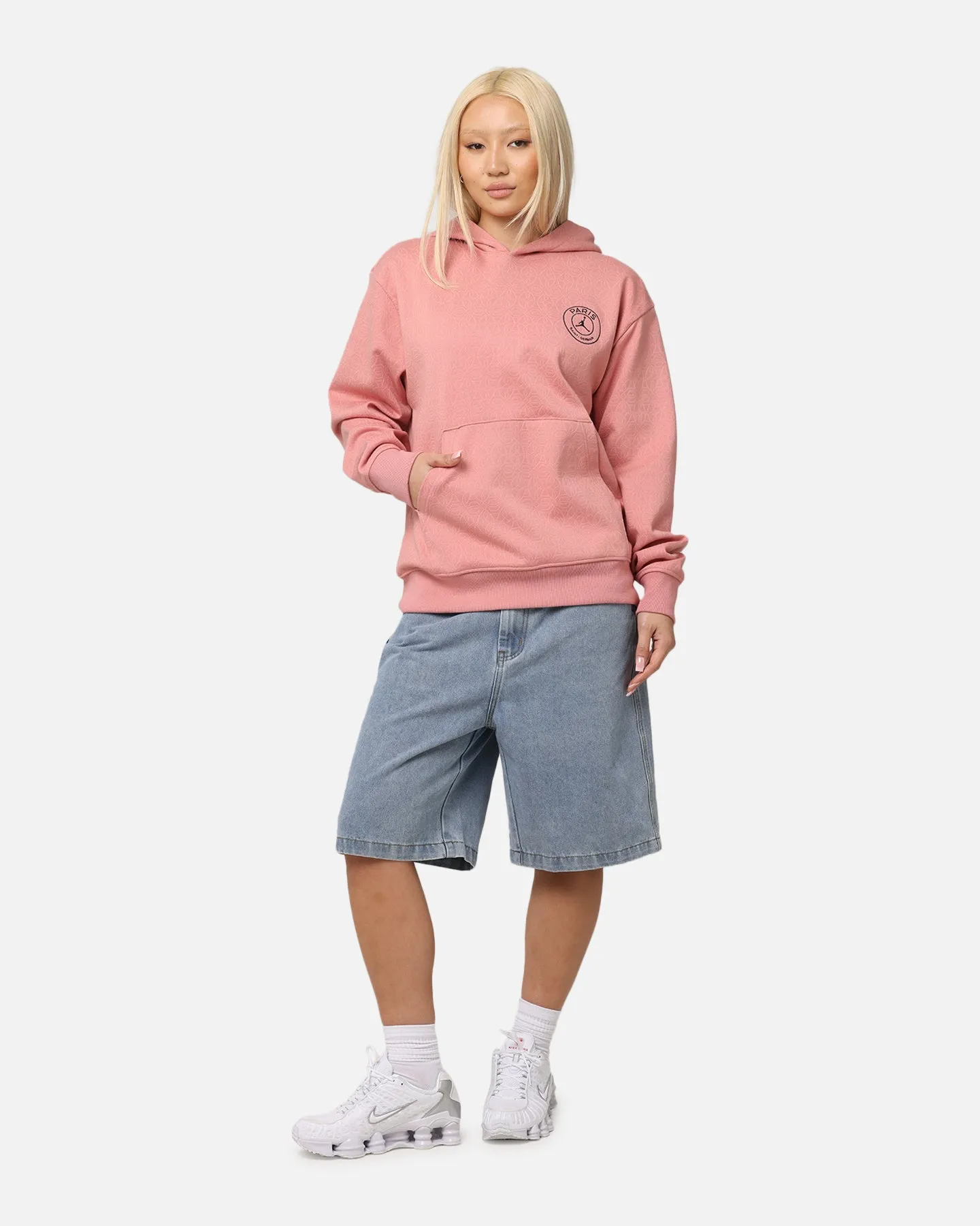 Jordan Paris Saint-Germain Statement Fleece Pullover Hoodie Rust Pink/Pink