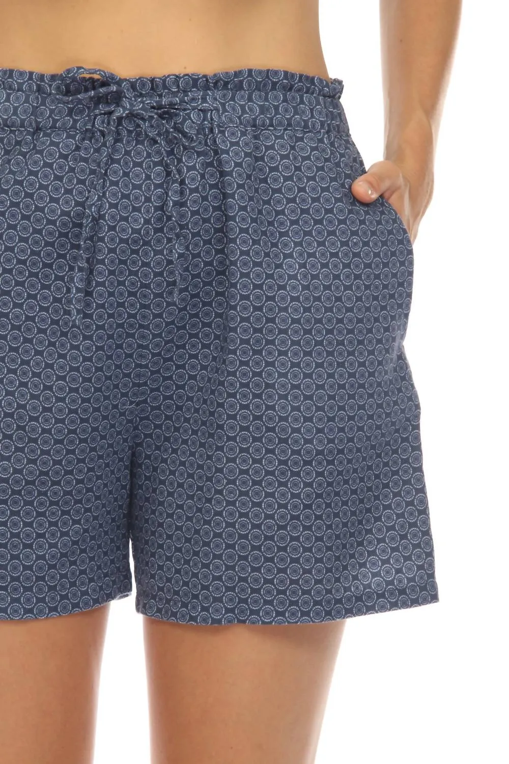Jwla Blue Patched Ikat Linen Paperbag Shorts