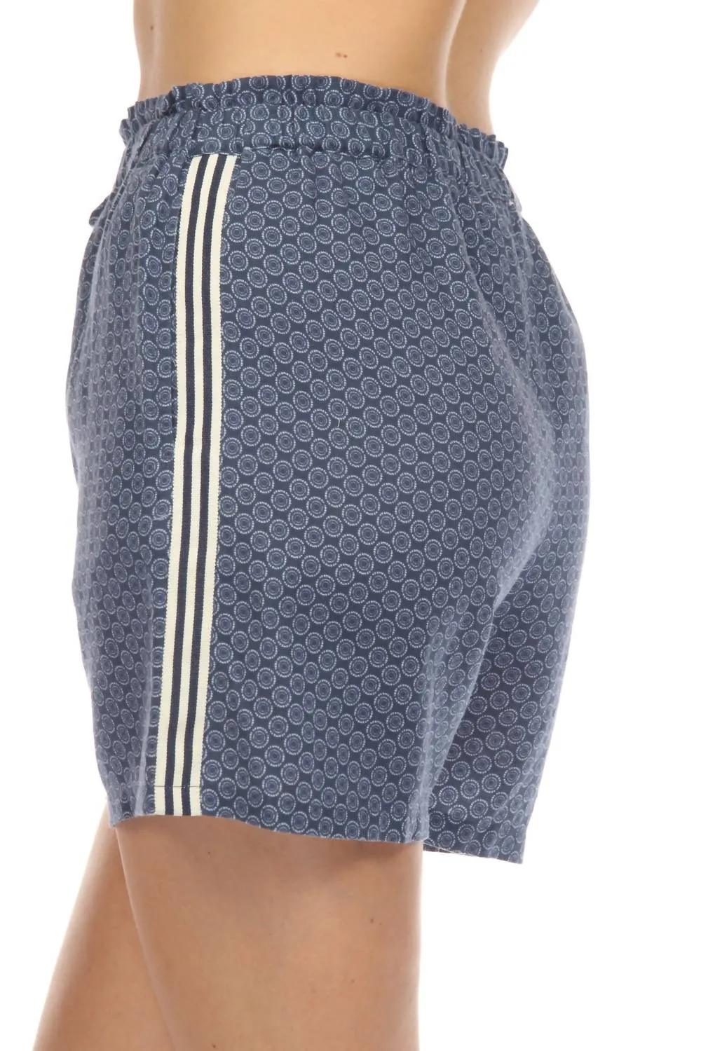 Jwla Blue Patched Ikat Linen Paperbag Shorts