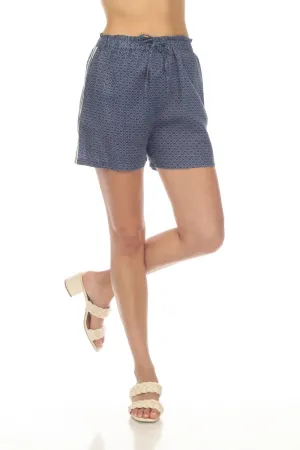 Jwla Blue Patched Ikat Linen Paperbag Shorts