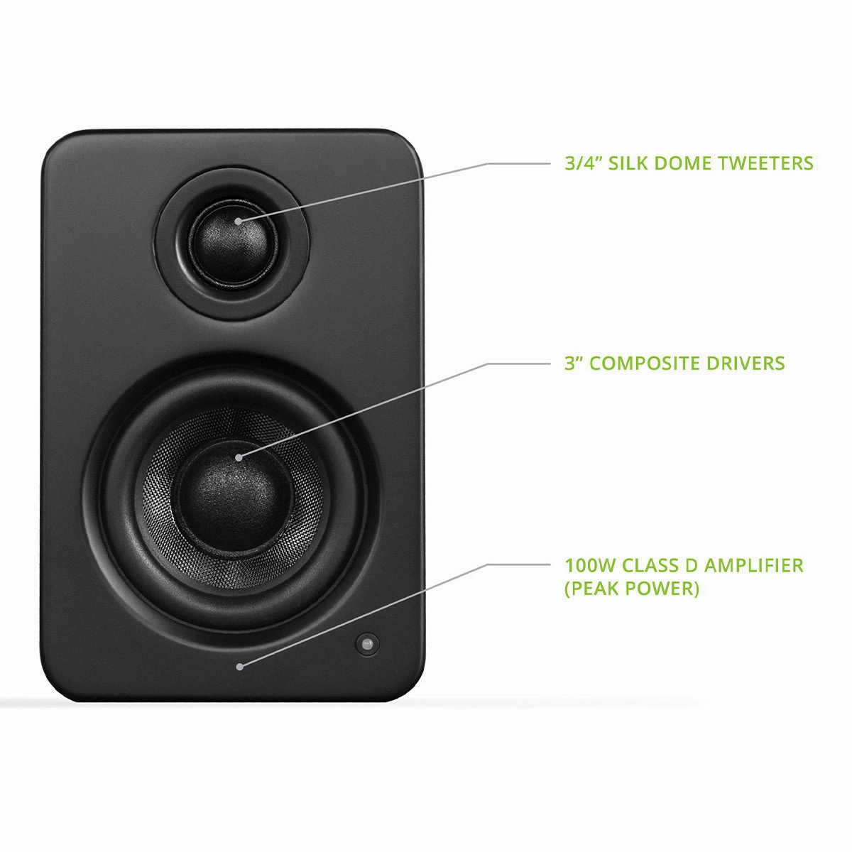 Kanto YU2 Powered Desktop Speakers - Pair (Matte Black)