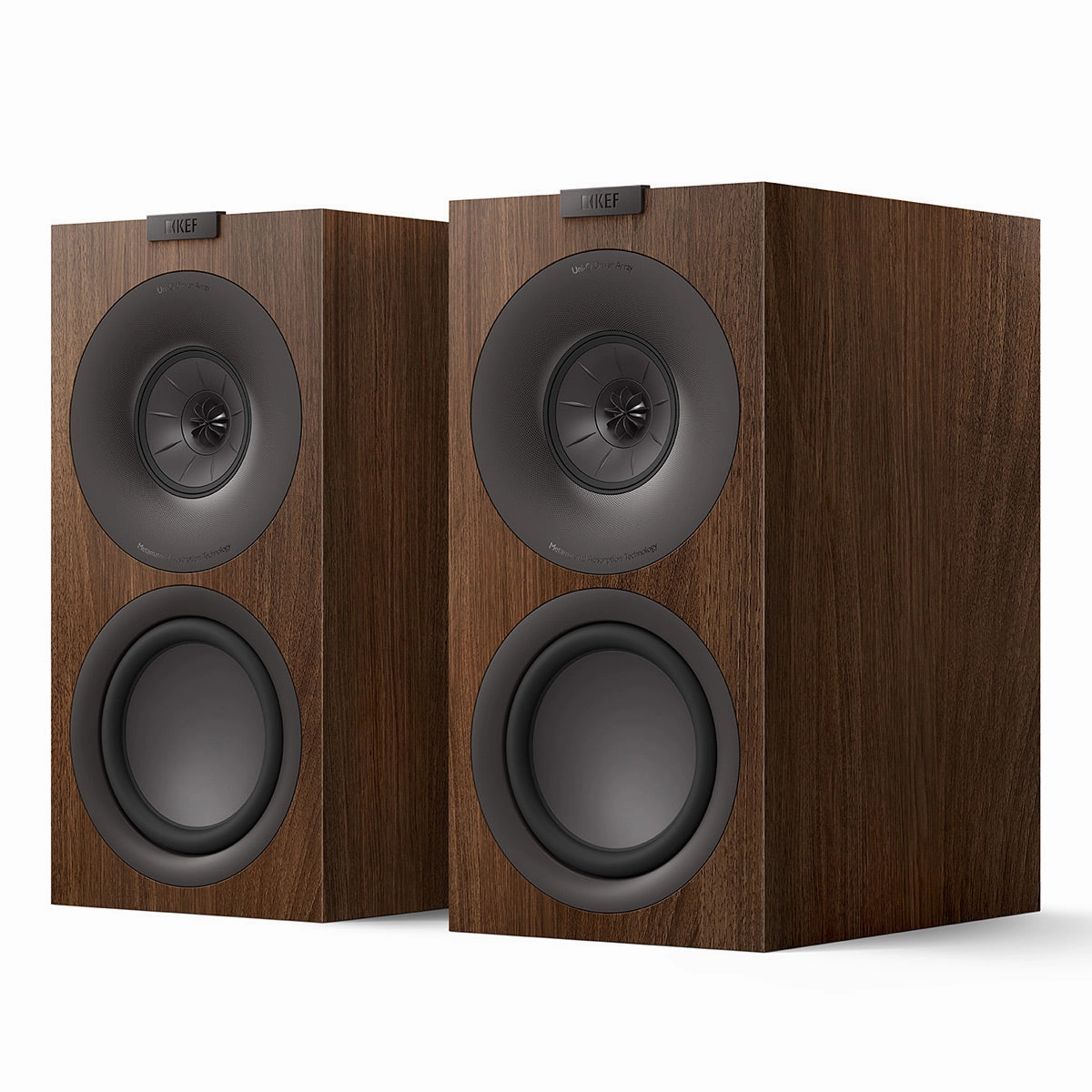 KEF Q Converto Meta 3-Way Bookshelf Speakers with Grille - Pair (Walnut)