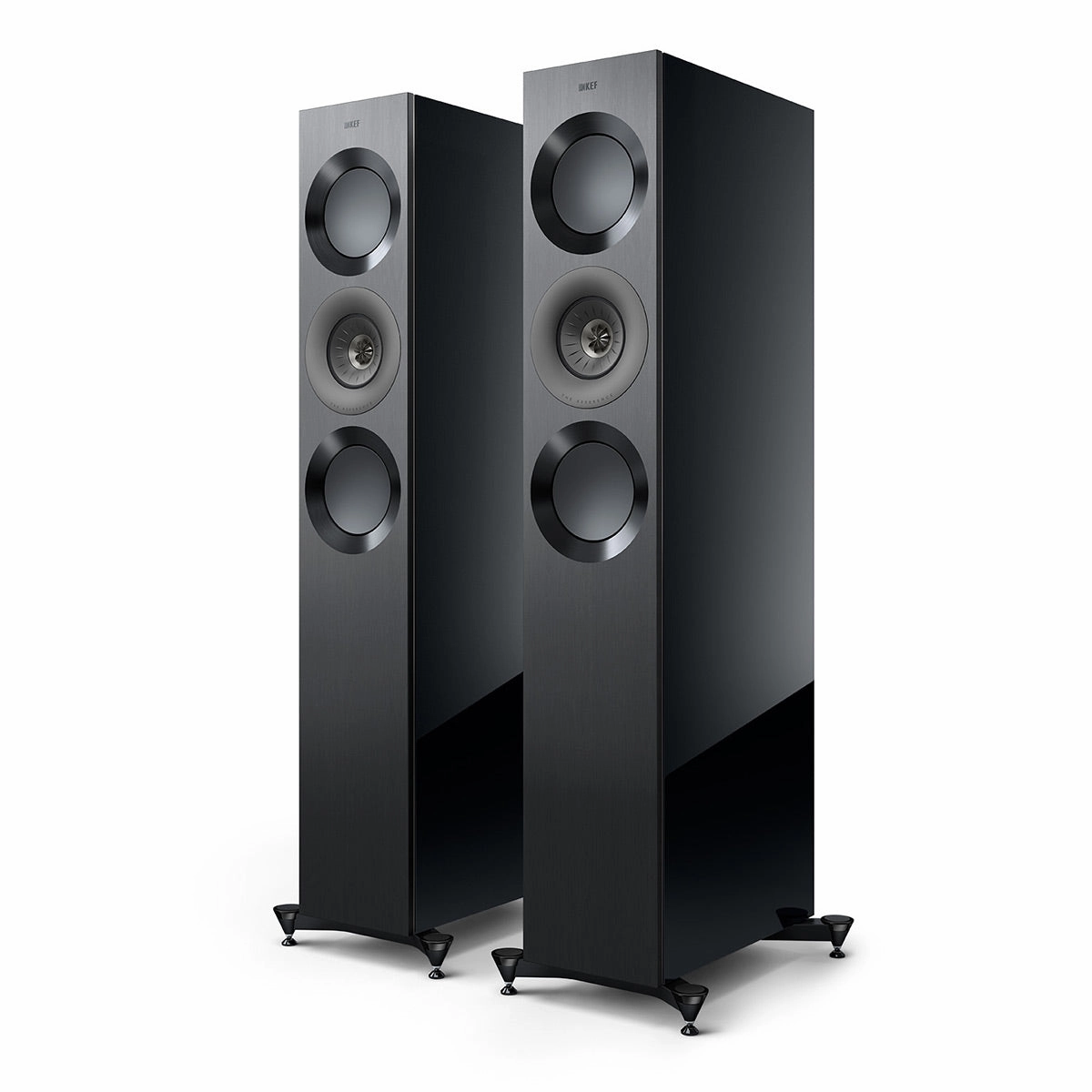 KEF Reference 3 Meta Floorstanding Speaker - Pair (High-Gloss Black/Grey)