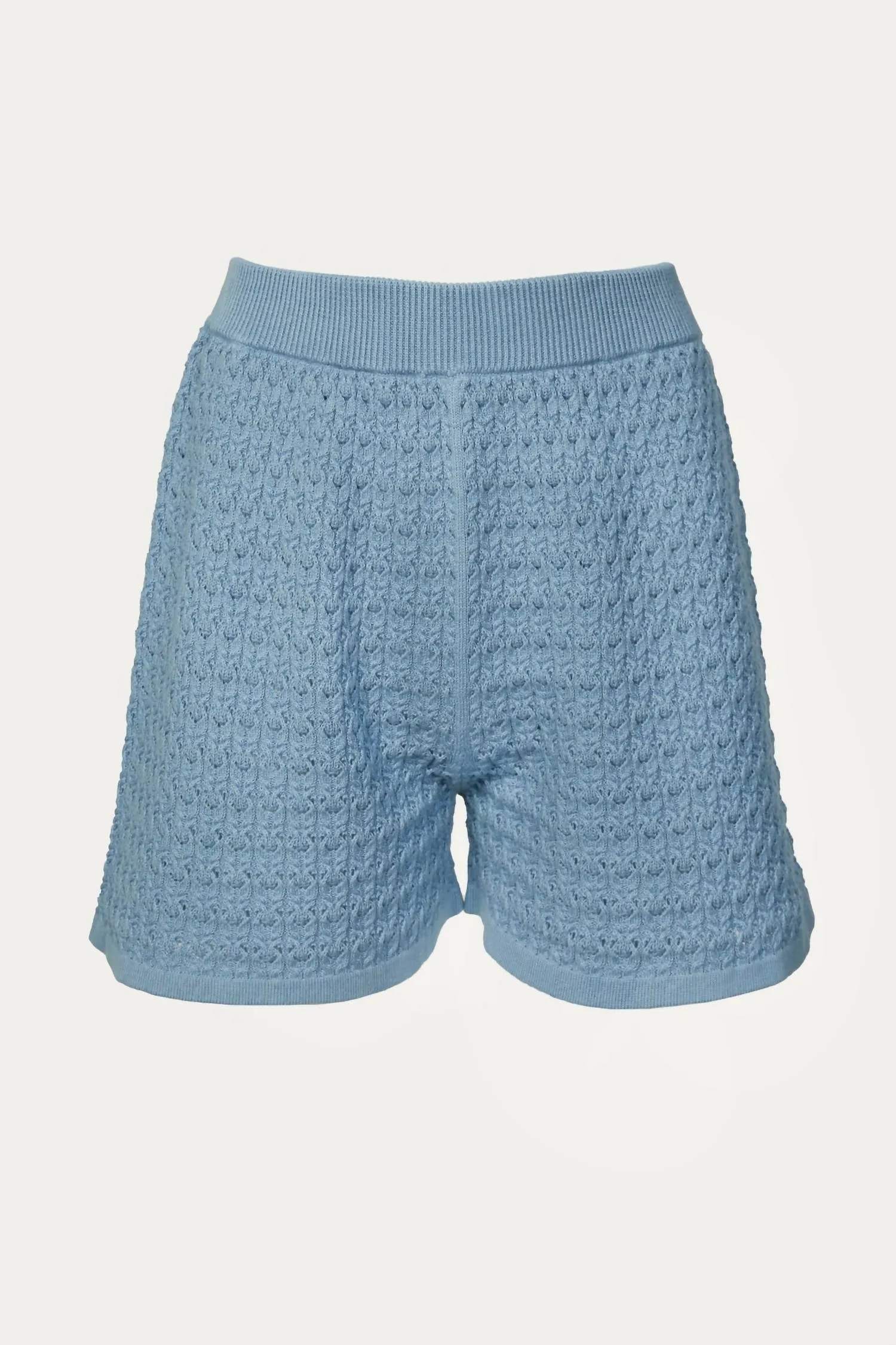 Lace Shorts In Faded Denim