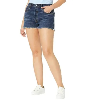 Levi's 501 Shorts Women's 26 Blue Denim Salsa Shaker Raw Hem High-Rise Y2K LOT21 (Blue,Regular,28)