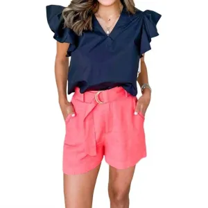 Lila Linen Shorts In Pink