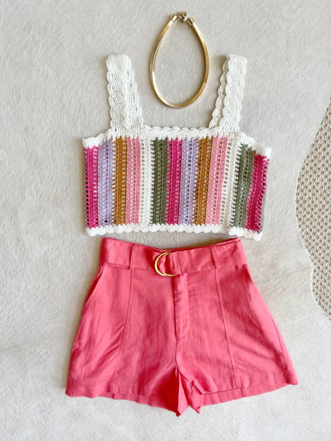 Lila Linen Shorts In Pink