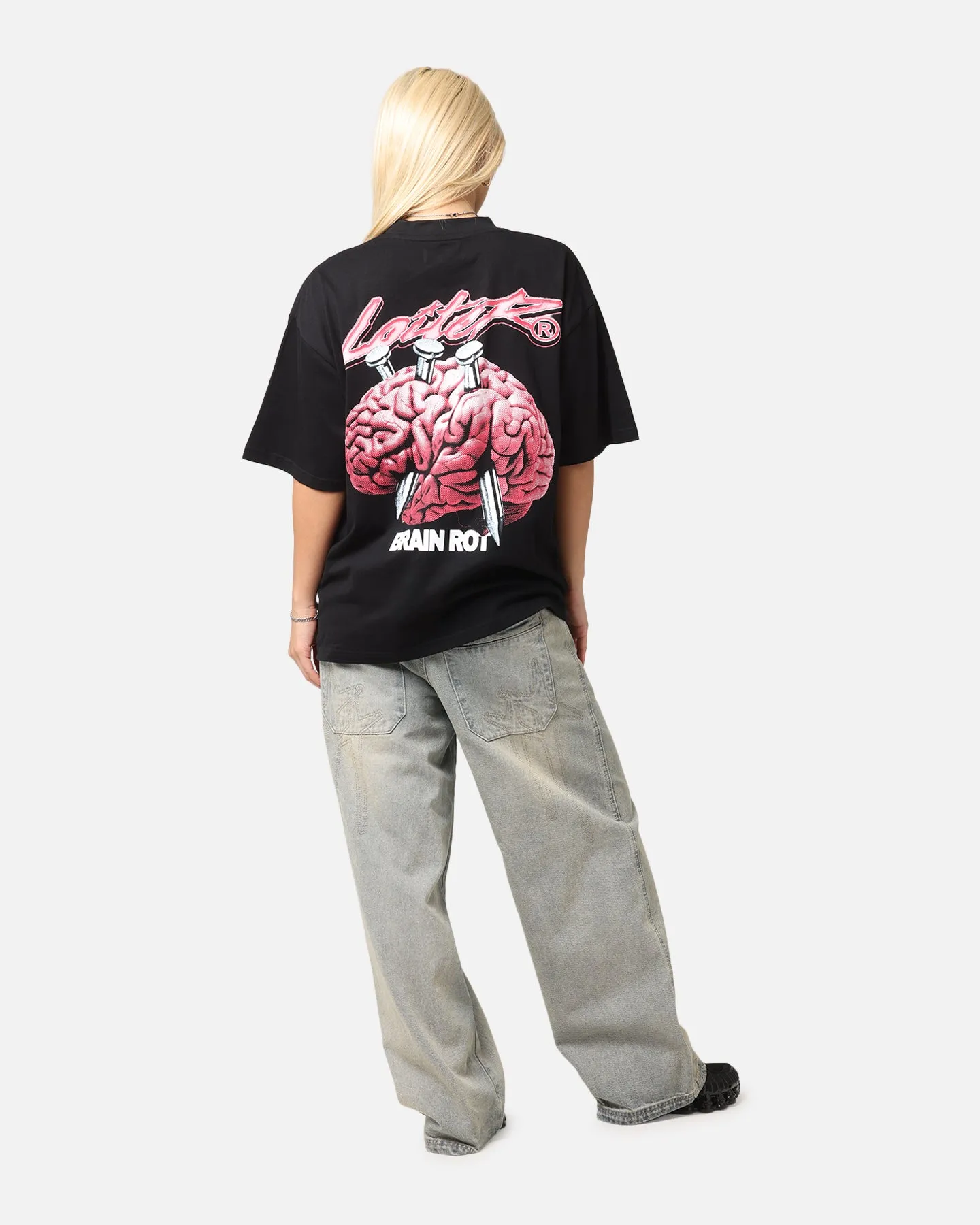 Loiter Brain Rot Vintage T-Shirt Black