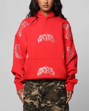 Loiter Metal Rhinestone Hoodie Red