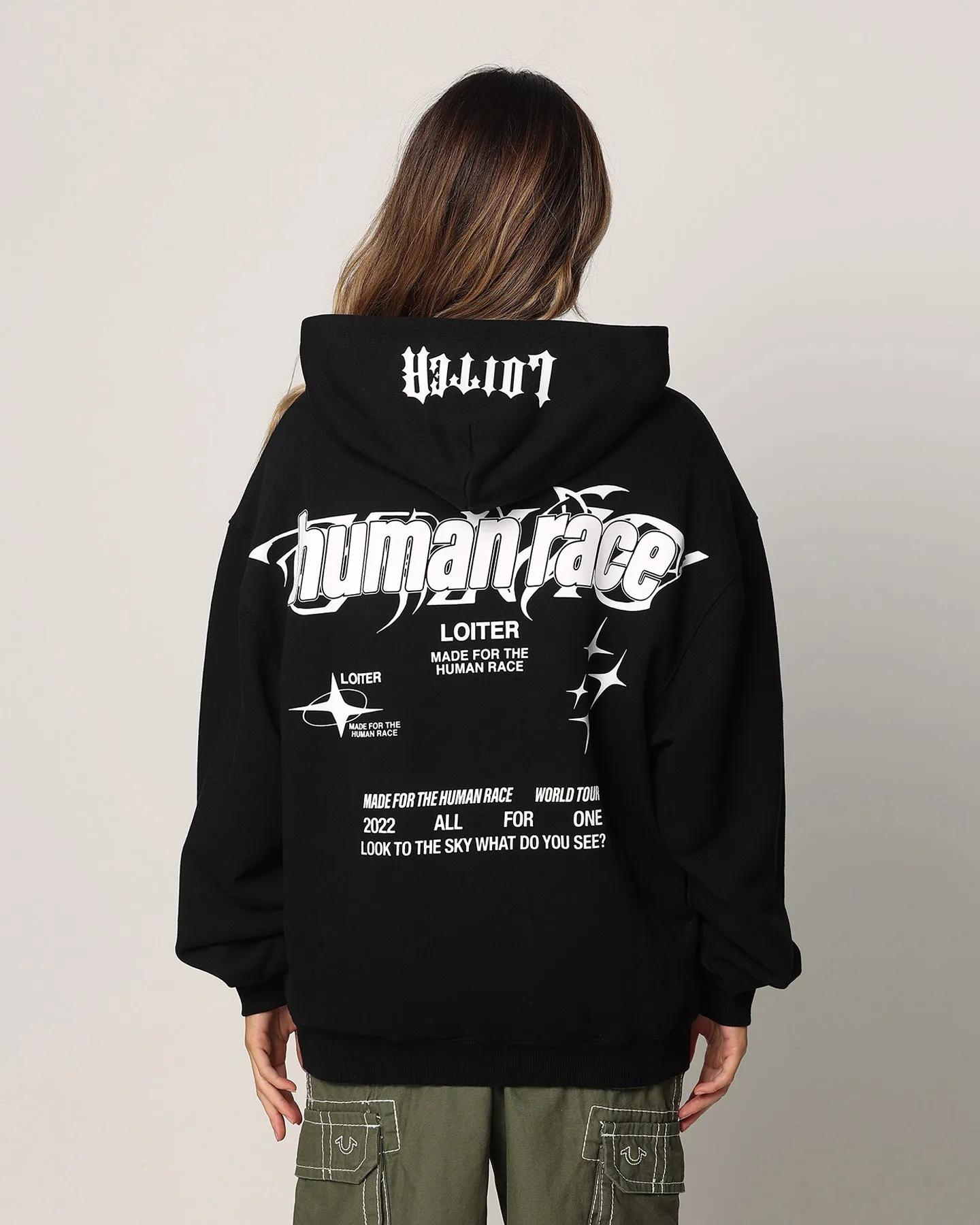 Loiter Rave Zip Hoodie Black