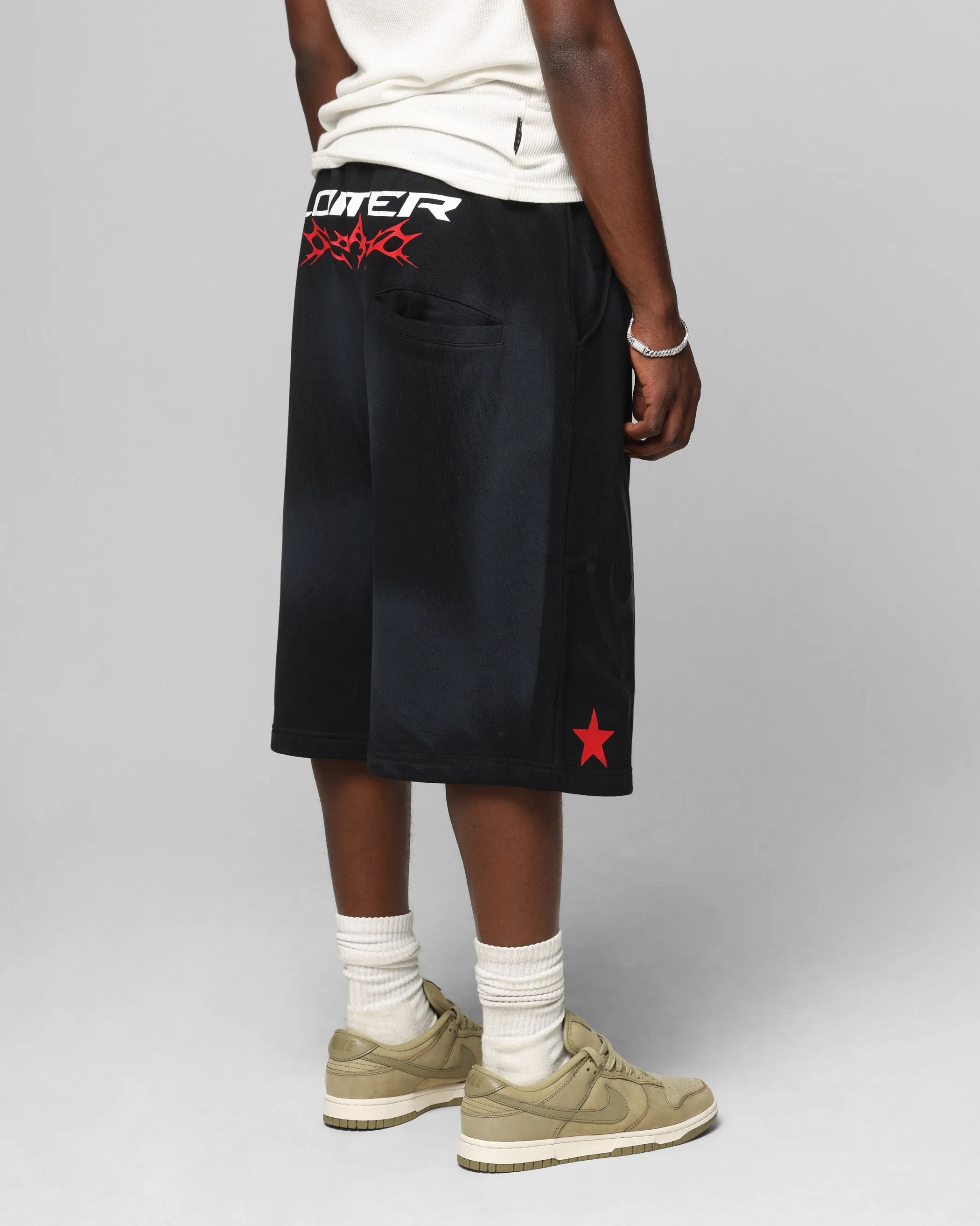 Loiter Trackstar Sweat Shorts Washed Black