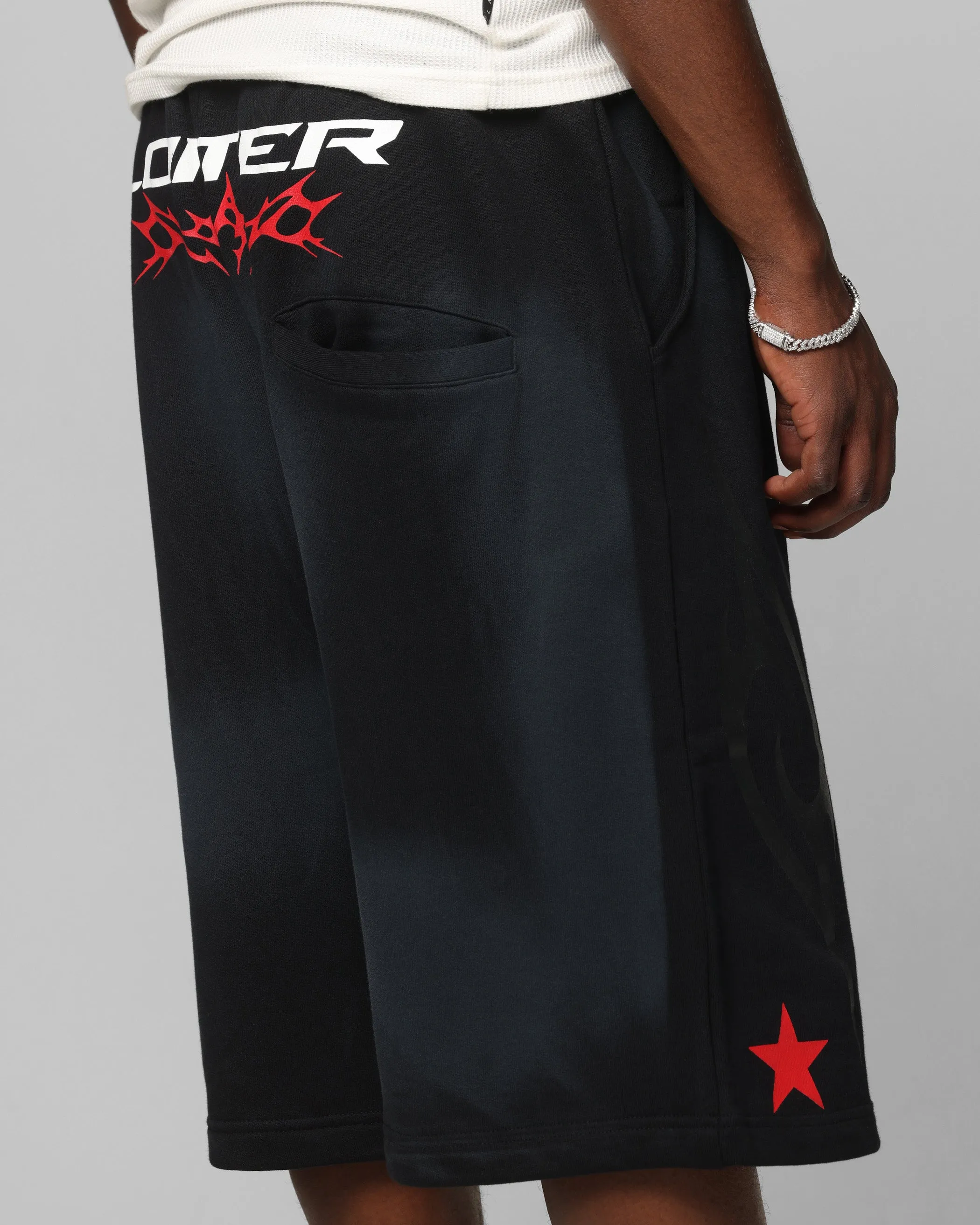 Loiter Trackstar Sweat Shorts Washed Black