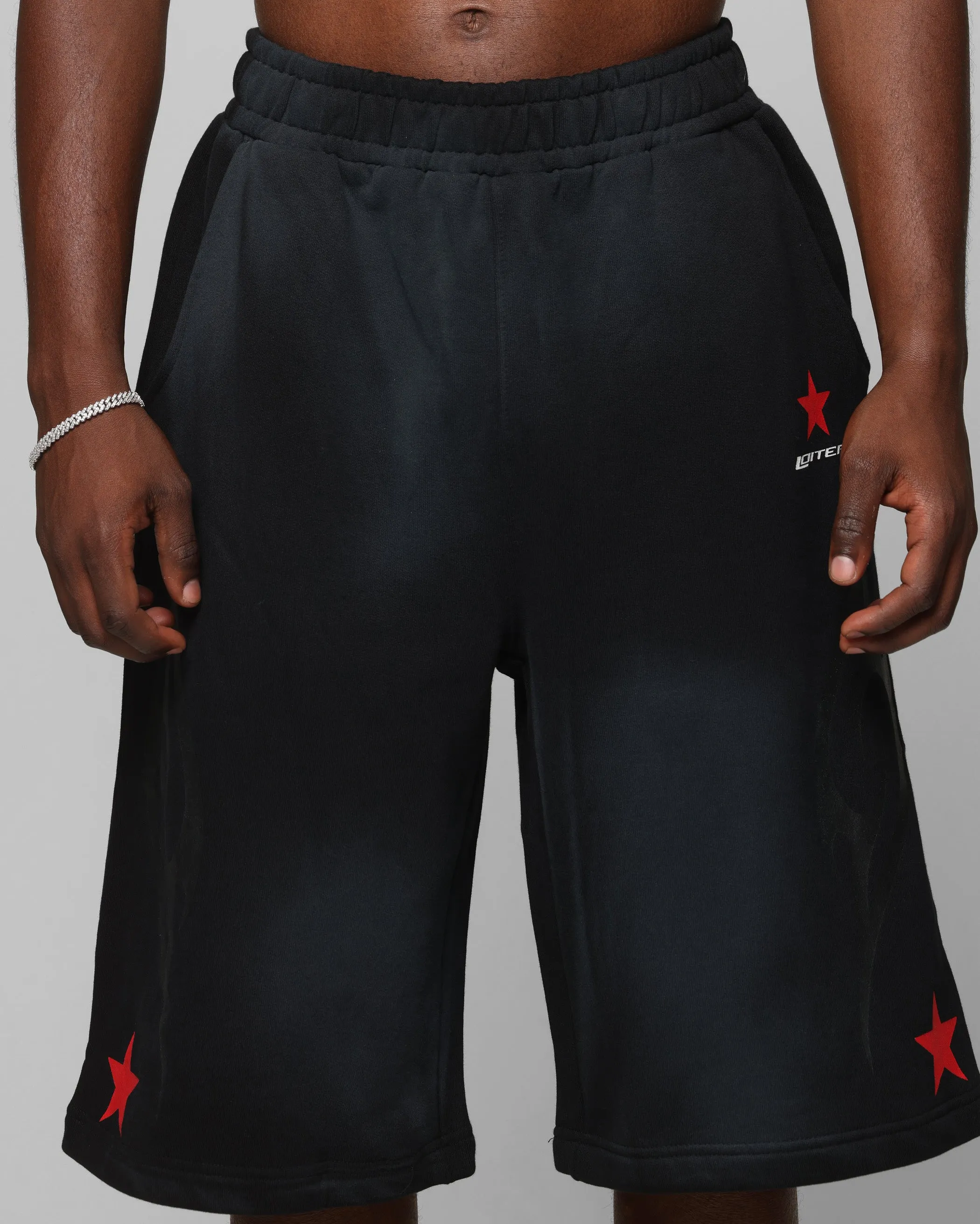 Loiter Trackstar Sweat Shorts Washed Black
