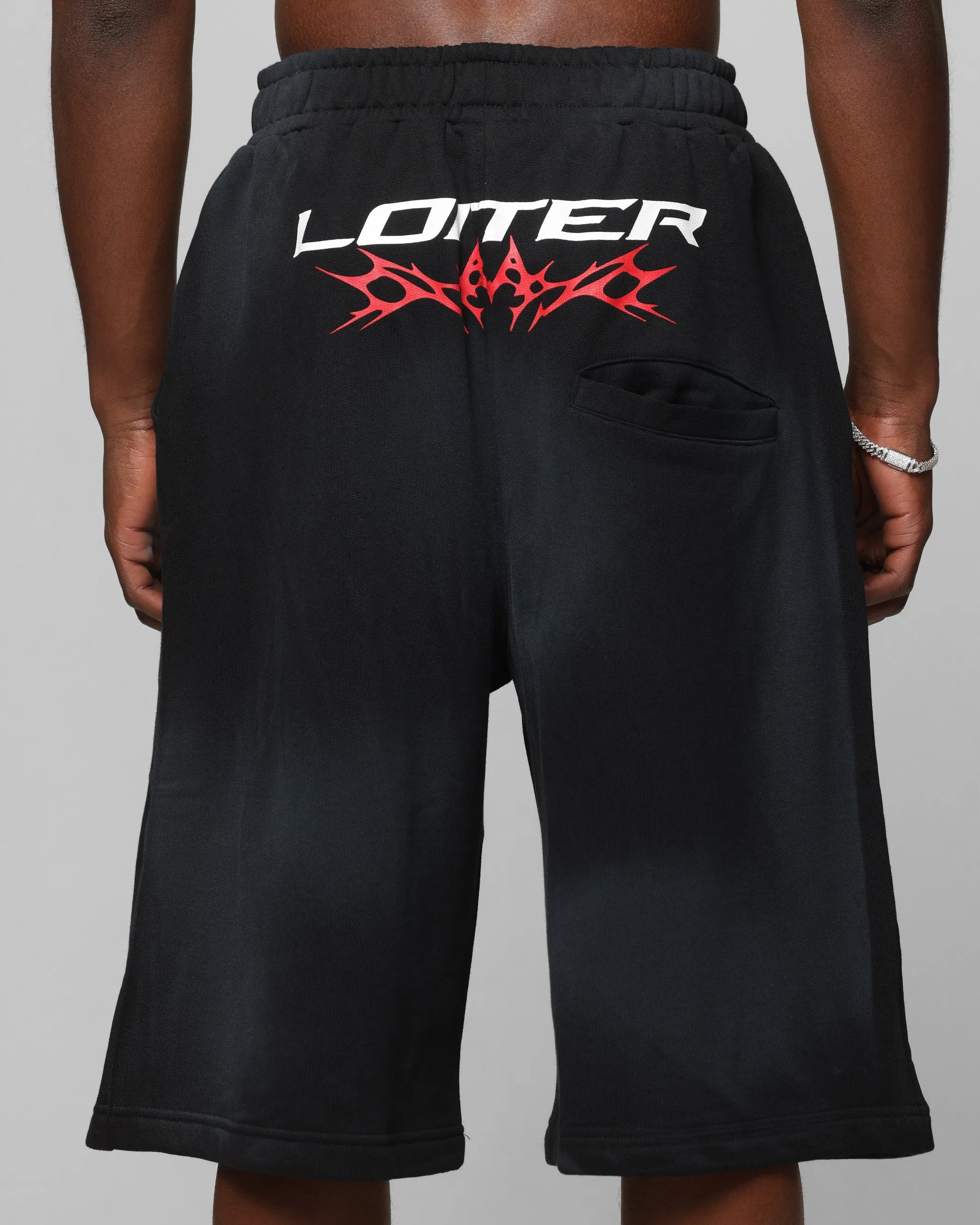 Loiter Trackstar Sweat Shorts Washed Black