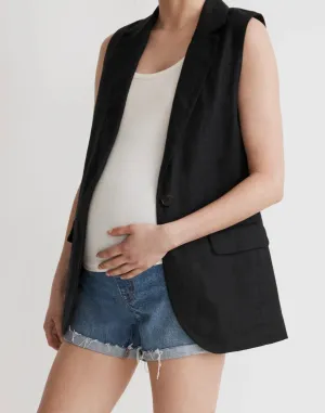 Madewell Over-The-Belly Maternity Shorts Women's 23 Blue Denim Stretch JDM434