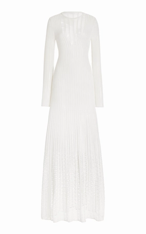 Maia Knit Dress in Ivory Shappe Silk