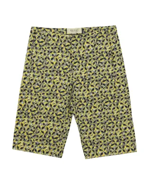 Marni Printed City Shorts in Yellow Linen