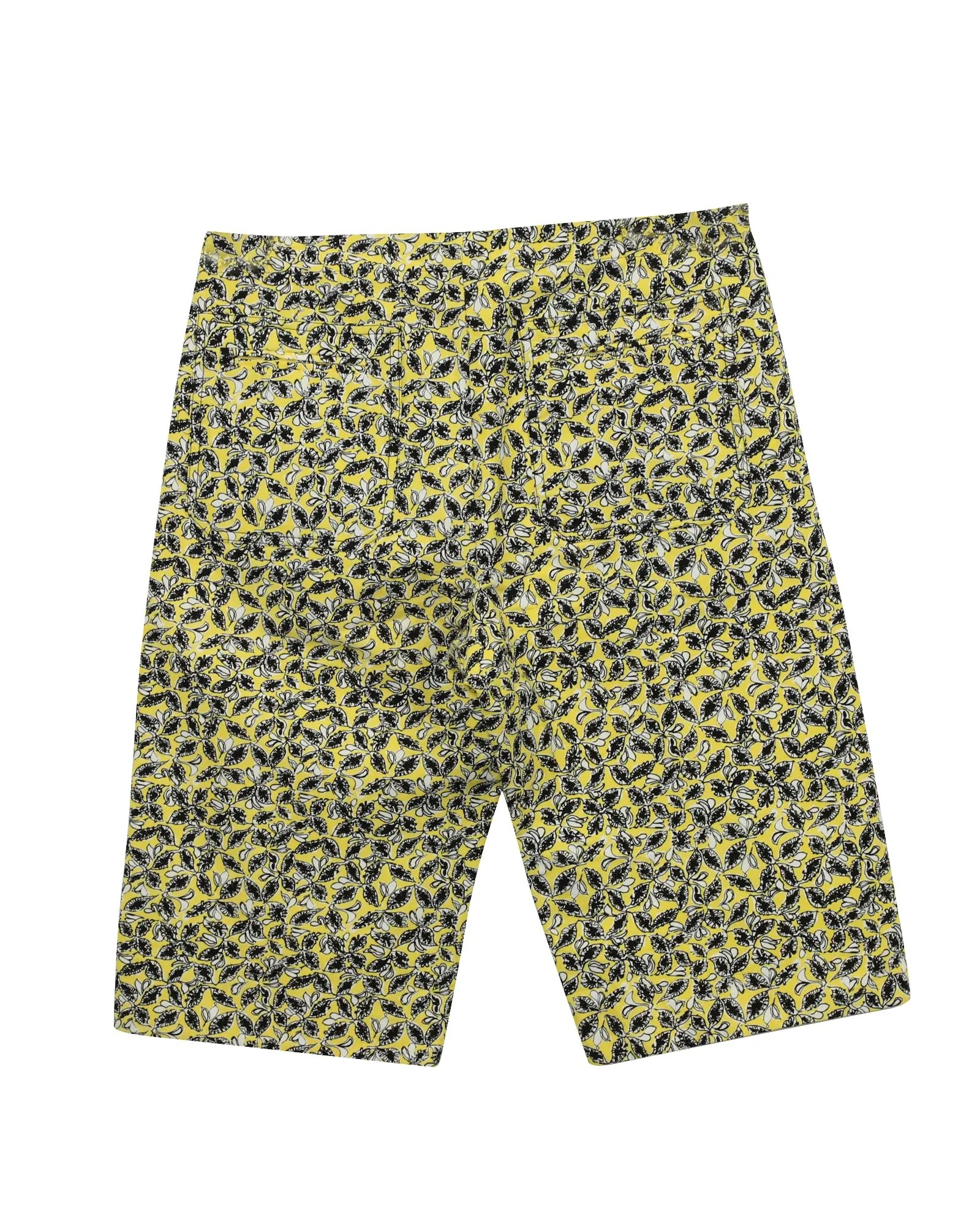 Marni Printed City Shorts in Yellow Linen