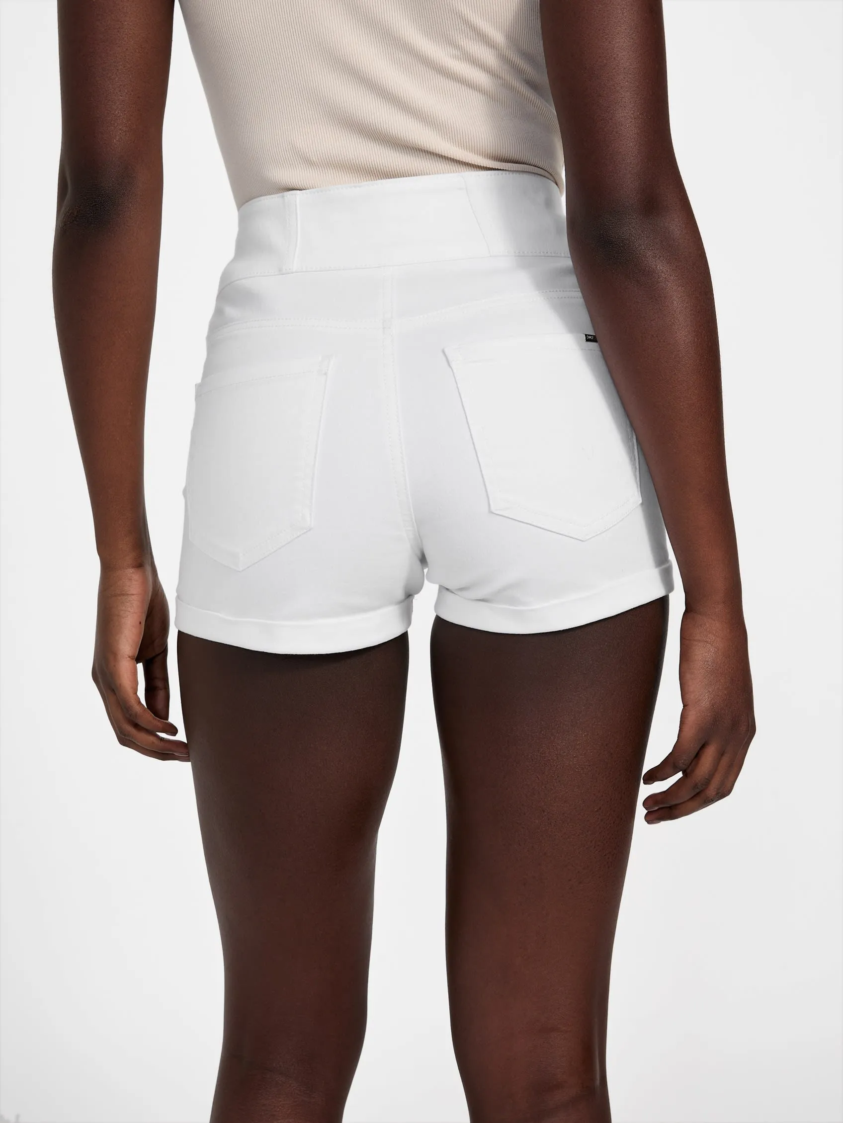 Milan High-Rise Denim Corset Shorts