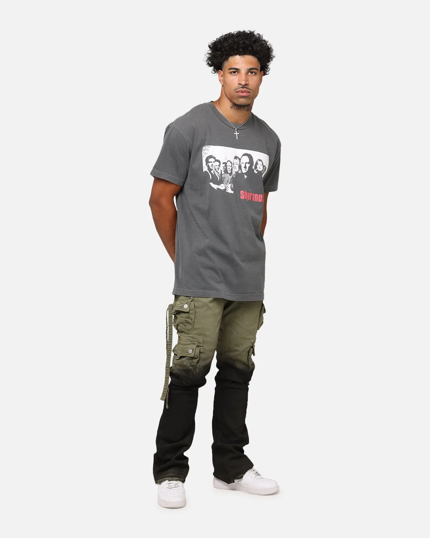 MNML B569 Cargo Flare Denim Jeans Olive/Black
