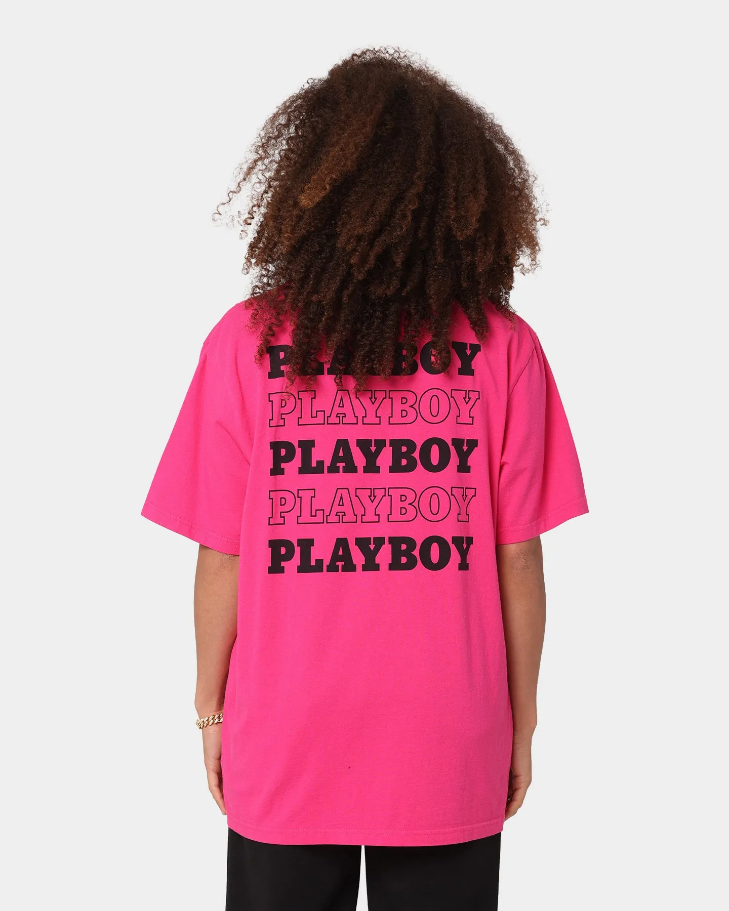 Playboy Stack T-Shirt Hot Pink