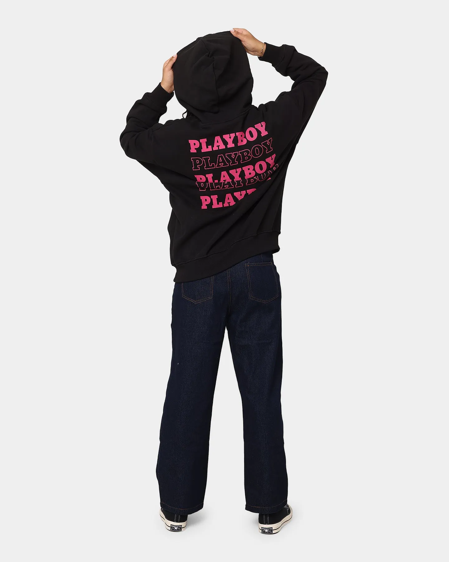 Playboy Stacked Hoodie Black