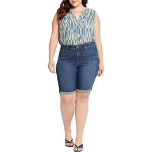 Plus Briella Womens Cuffed Denim Denim Shorts