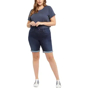 Plus Ella Womens Cuffed Denim Denim Shorts