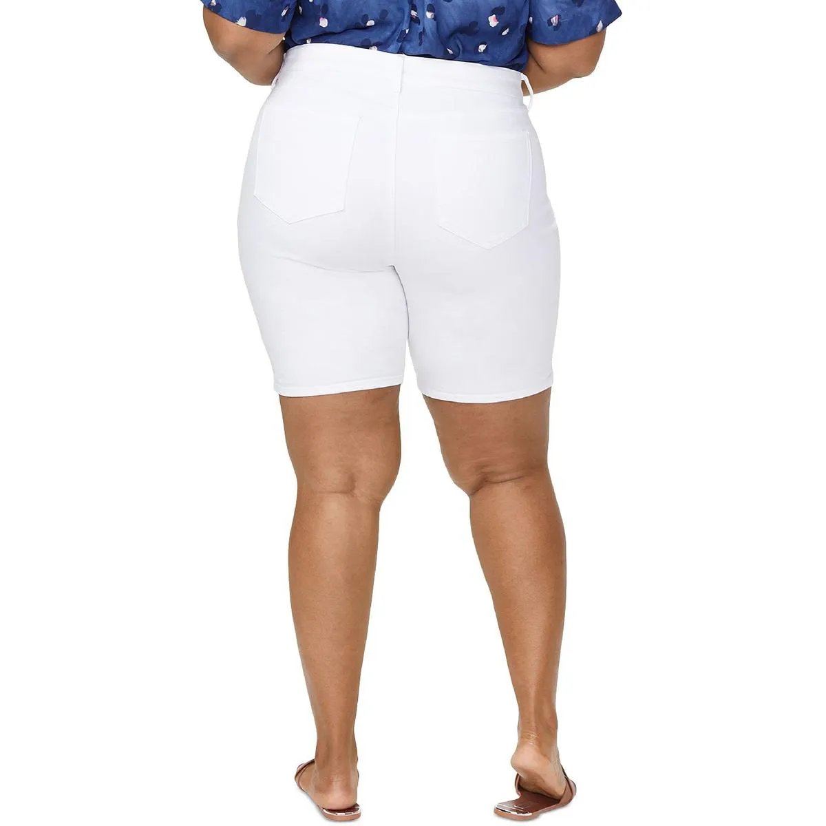 Plus Ella Womens Lift Tuck High Rise Denim Shorts