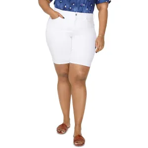Plus Ella Womens Lift Tuck High Rise Denim Shorts
