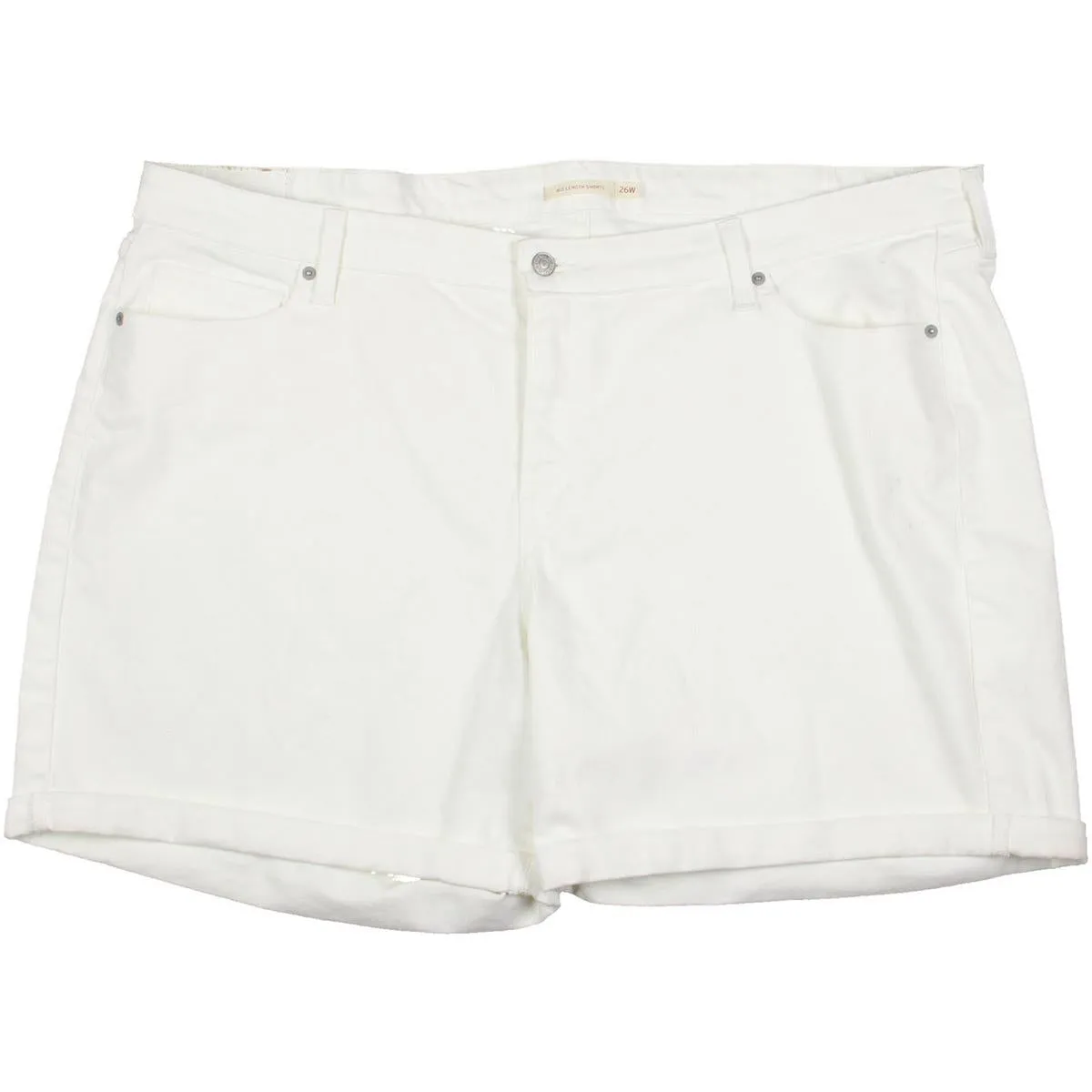 Plus Womens Mid-Rise Mid-Length Denim Shorts