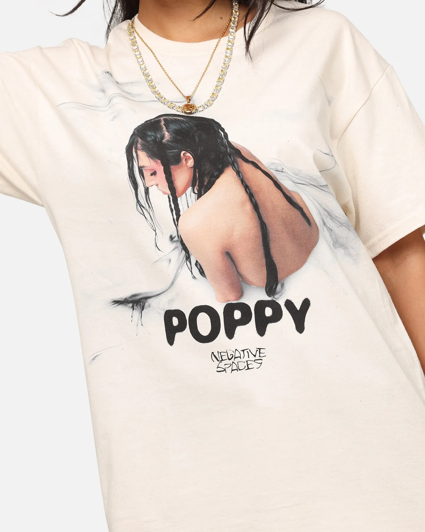 Poppy Negative Spaces Track T-Shirt Off White
