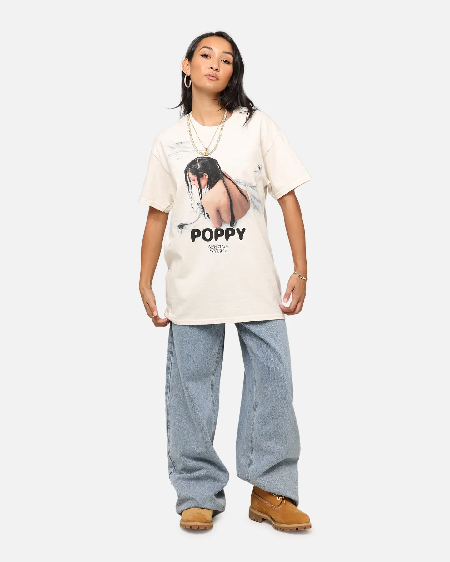 Poppy Negative Spaces Track T-Shirt Off White