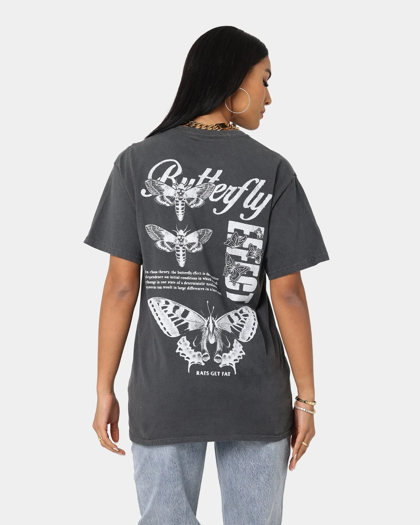Rats Get Fat Butterfly Effect Vintage T-Shirt Off Black