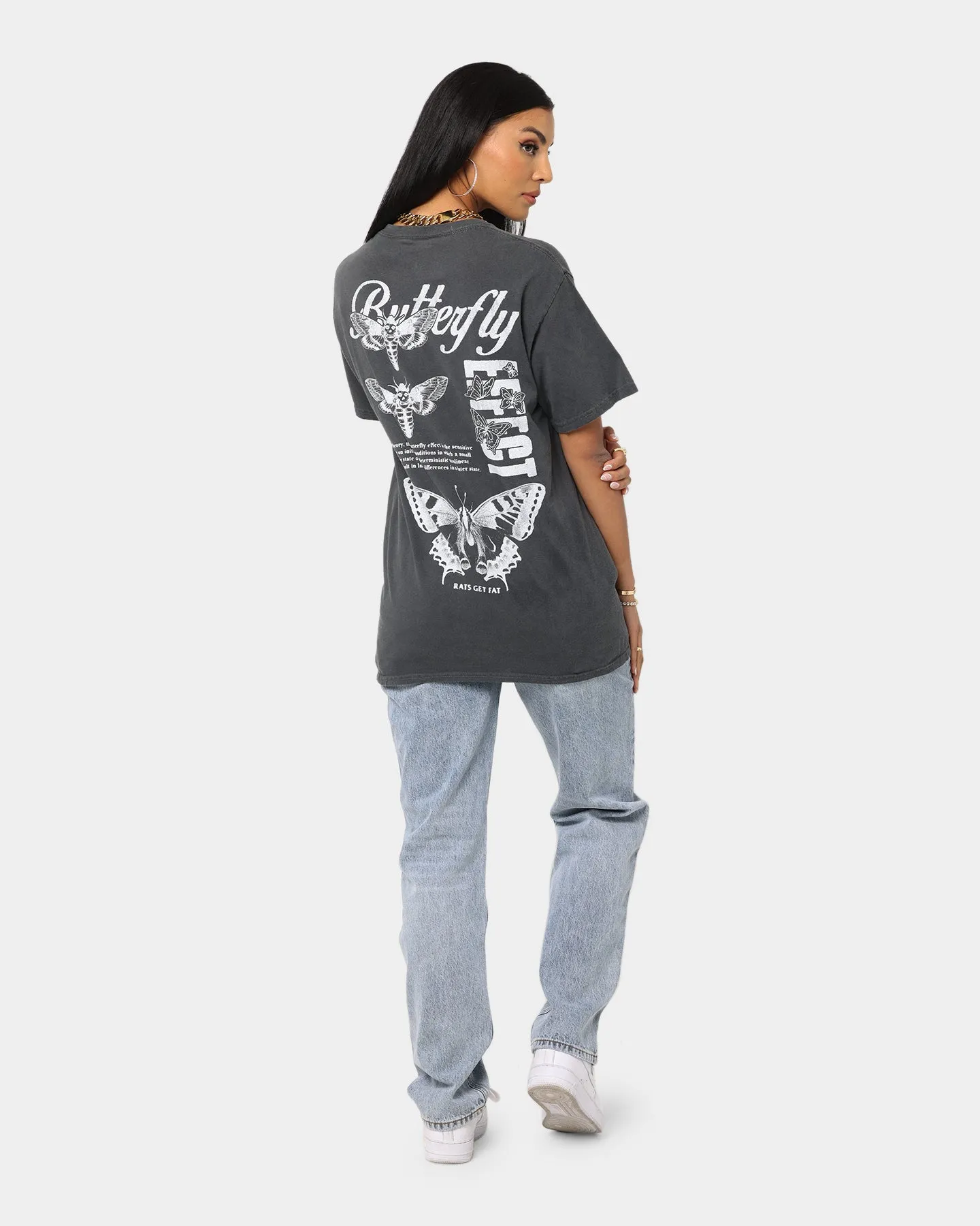 Rats Get Fat Butterfly Effect Vintage T-Shirt Off Black