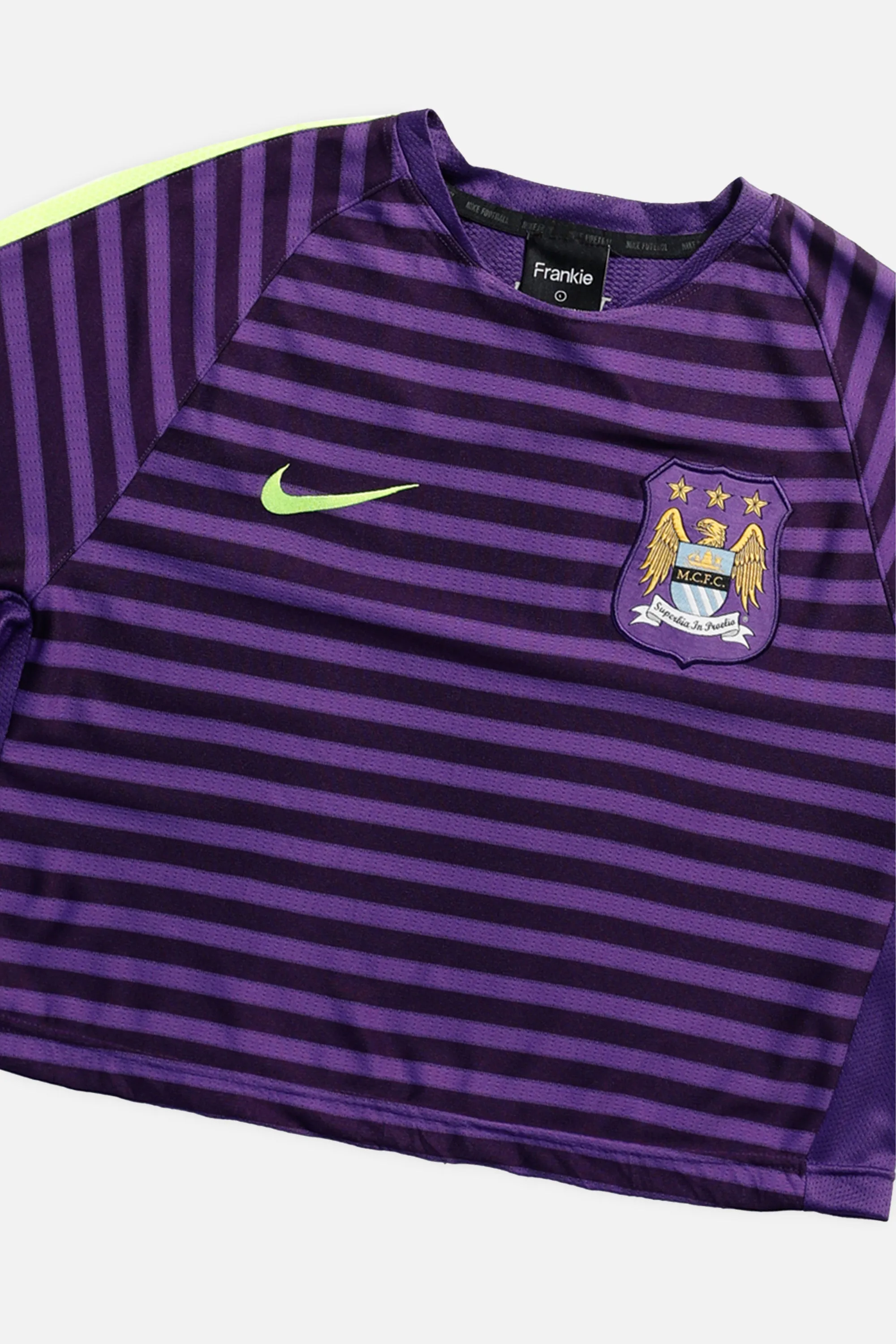 Rework Crop Manchester City Soccer Jersey - L