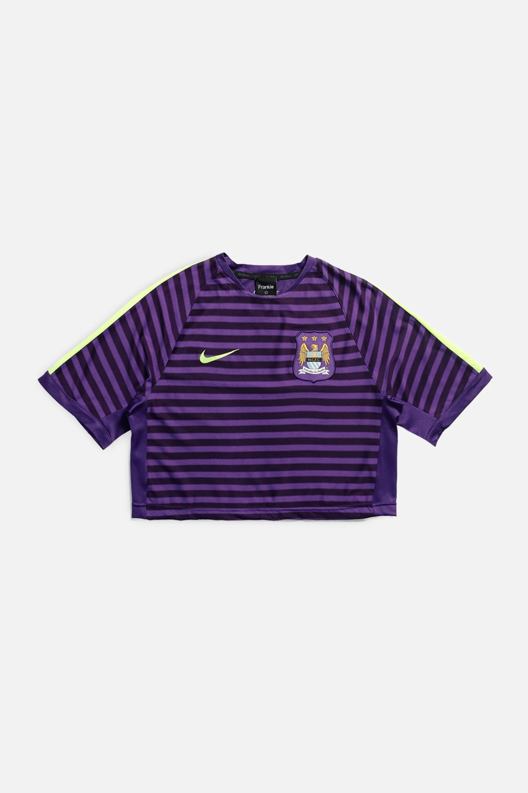 Rework Crop Manchester City Soccer Jersey - L