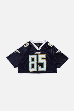 Rework LA Chargers Crop NFL Jersey - S