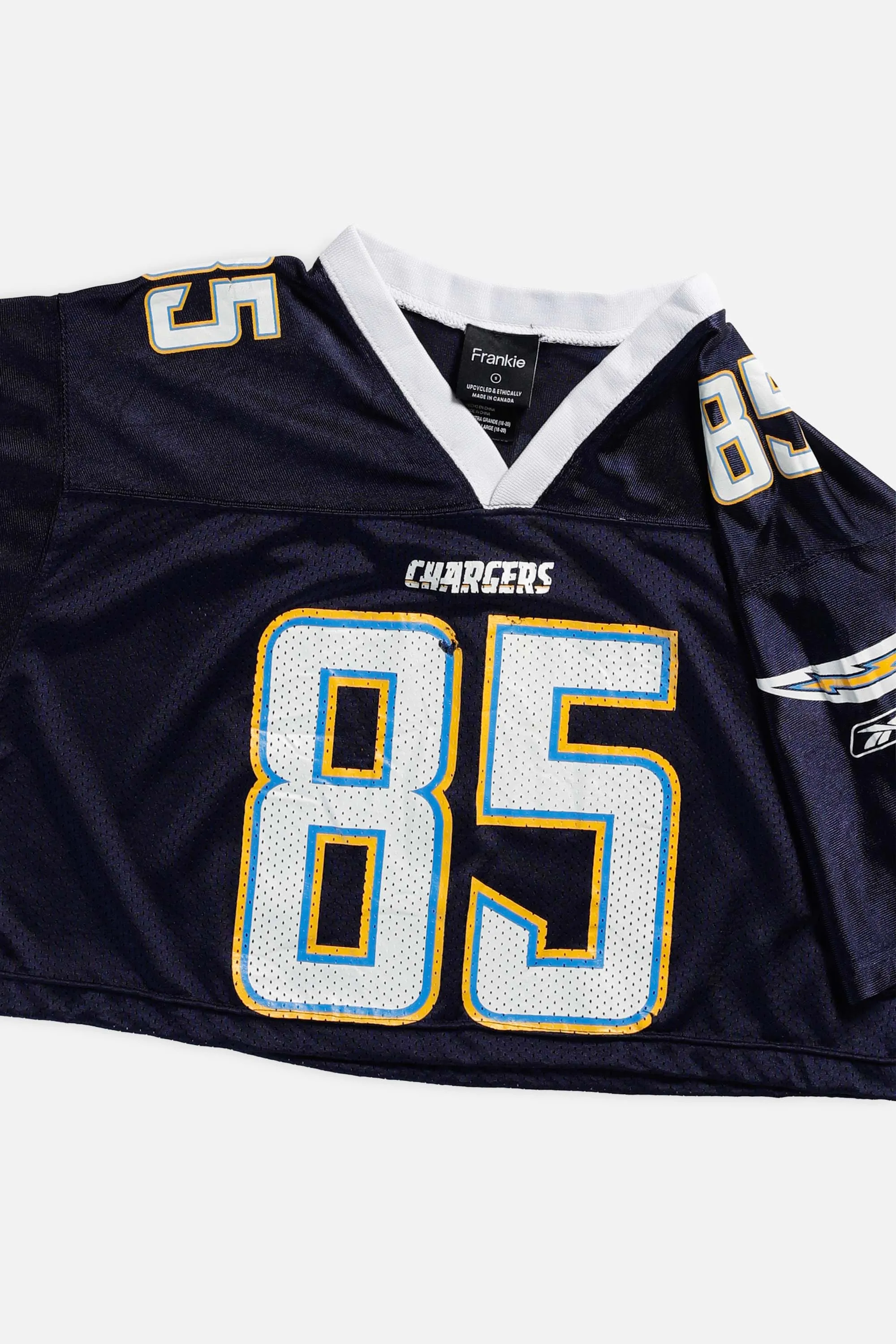 Rework LA Chargers Crop NFL Jersey - S