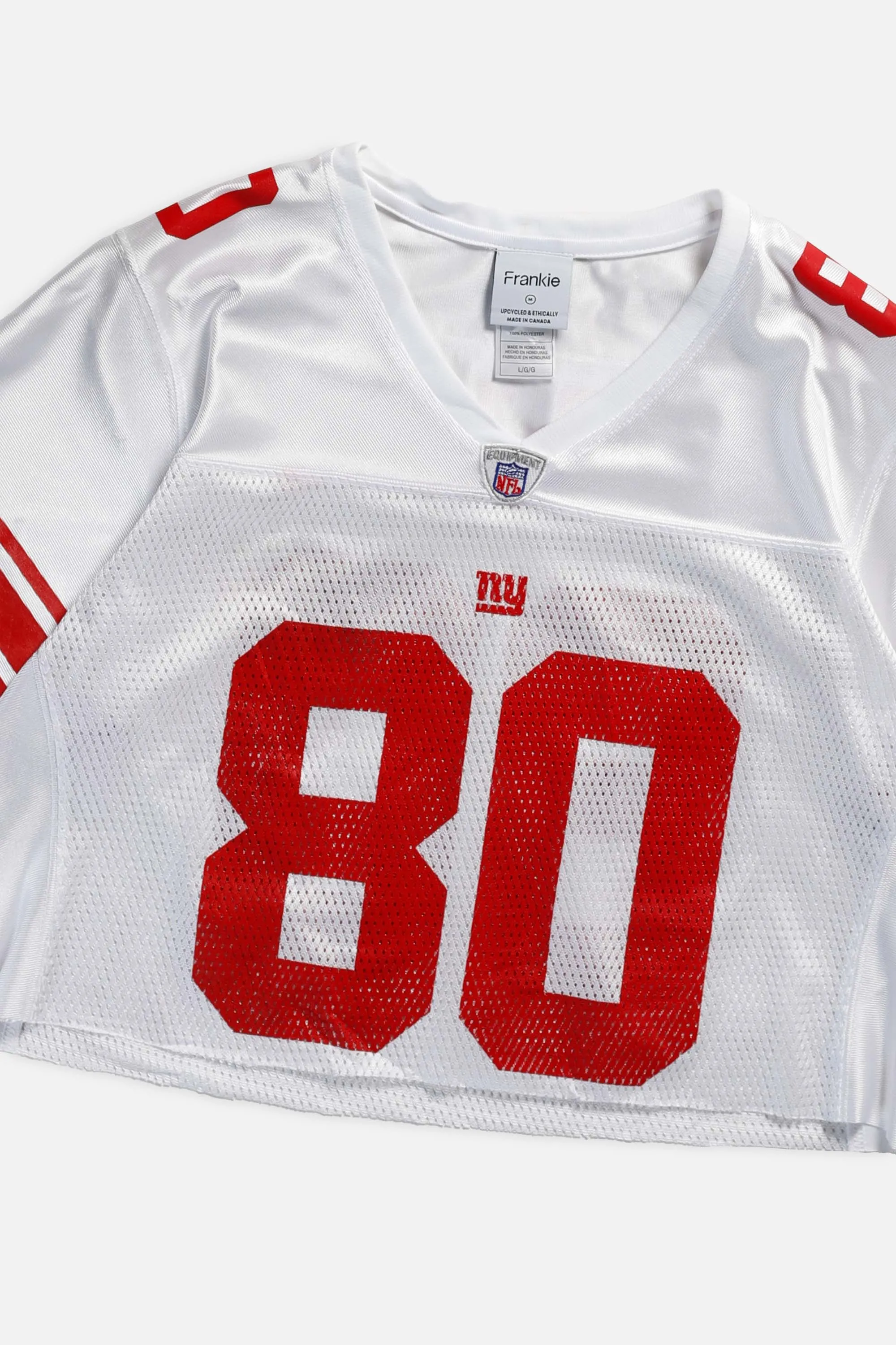 Rework NY Giants Raw Edge Crop NFL Jersey - M