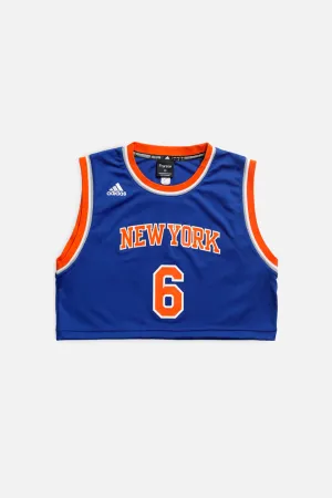 Rework NY Knicks NBA Crop Jersey - M